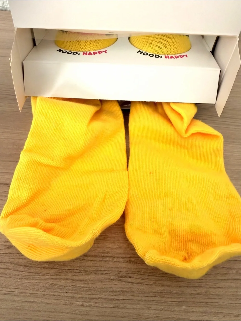 Yellow Emoji Crew Socks - Smiley Face Design